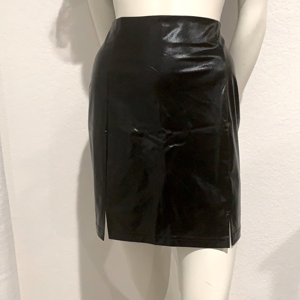 Black leather skirt